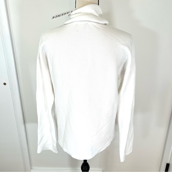 L’AGENCE Turtleneck Sweater, NWT Ribbed Cream White Closet Staple - Picture 2 of 6